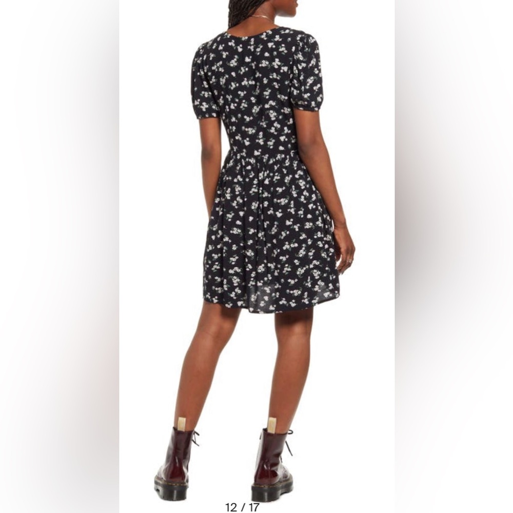 BP. Printed Black Floral Mini Dress Size XS (0-2) NWT - Picture 3 of 14